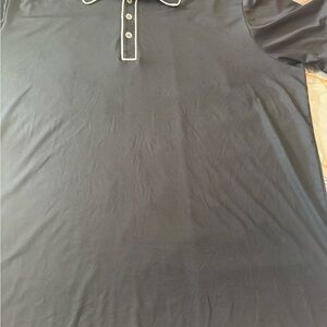 Adidas Black Golf Polo with White Accents